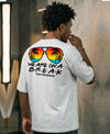 T.T. Men Oversized Graphic Printed T-Shirt Grey Melange