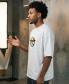T.T. Men Oversized Graphic Printed T-Shirt Grey Melange
