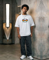 T.T. Men Oversized Graphic Printed T-Shirt Grey Melange