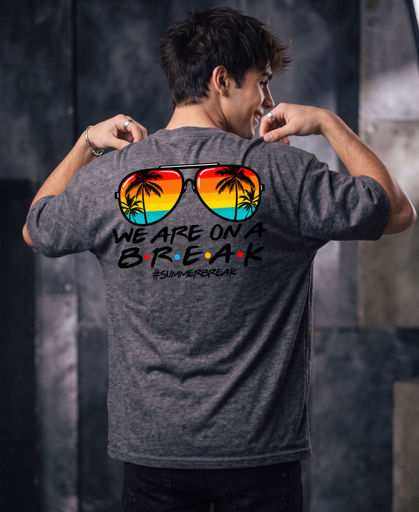 T.T. Men Oversized Graphic Printed T-Shirt Anthra Melange