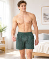 T.T. Men Checked Cotton Poly Woven Boxer Shorts Pack Of 3 Navy,Green,Black