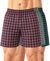T.T. Men Checked Cotton Poly Woven Boxer Shorts Pack Of 3 Maroon,Yellow,Green