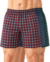 T.T. Men Checked Cotton Poly Woven Boxer Shorts Pack Of 3 Maroon,Navy,Green
