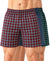 T.T. Men Checked Cotton Poly Woven Boxer Shorts Pack Of 3 Maroon,Navy,Green