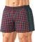 T.T. Men Checked Cotton Poly Woven Boxer Shorts Pack Of 3 Maroon,Green,Black