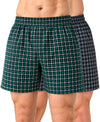 T.T. Men Checked Cotton Poly Woven Boxer Shorts Pack Of 2 Green,Black