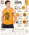 T.T. Men Cool Cotton Printed Regular Fit Round Neck Muscle Tees|Pack Of 3|Blue,Mustard,Red