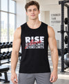 T.T. Men Cool Cotton Printed Regular Fit Round Neck Muscle Tees Black