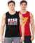 T.T. Men Cool Cotton Printed Regular Fit Round Neck Muscle Tees|Pack Of 2|Black,Red