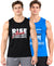 T.T. Men Cool Cotton Printed Regular Fit Round Neck Muscle Tees|Pack Of 2|Black,Blue