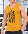T.T. Men Cool Cotton Printed Regular Fit Round Neck Muscle Tees|Pack Of 2|Blue,Mustard