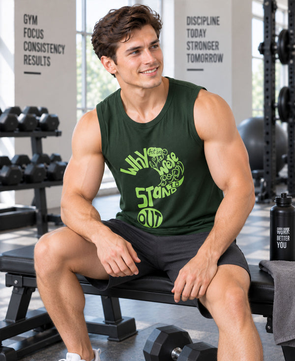 T.T. Men Cool Cotton Printed Regular Fit Round Neck Muscle Tees|Pack Of 3|Red,Forest Green,Mustard