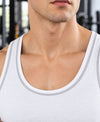T.T. MenPremium Pure Cotton Gym Vest|White
