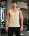 T.T. MenPremium Pure Cotton Gym Vest|Tan