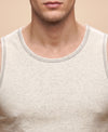 T.T. MenPremium Pure Cotton Gym Vest|Off White