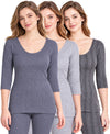 T.T. Women Hotpot Elite 3/4Th Thermal Slip Navy-Grey-Anthra(Pack Of 3)
