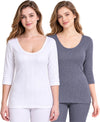 T.T. Women Hotpot Elite 3/4Th Thermal Slip White-Navy (Pack Of 2)
