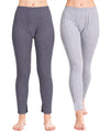 T.T. Women Hotpot Elite Pyjama Thermal Pack Of 2- Navy,Grey Melange