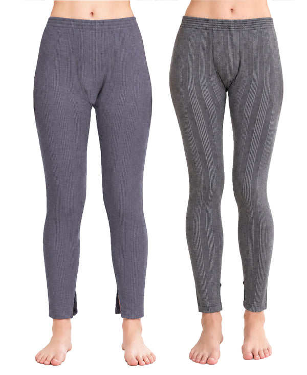T.T. Women Hotpot Elite Pyjama Thermal Pack Of 2- Navy,Anthra Melange