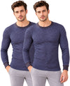 T.T. Men'S Hotpoot Designer Thermal|Fleece Fabric|Full Sleeve|Round Neck Super Warm Top|Pack Of 2|Anthra,Navy