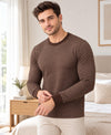 T.T. Mens Slim FitSolid Hotpot Designer Thermal Top Brown
