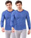 T.T. Men'S Hotpoot Designer Thermal|Fleece Fabric|Full Sleeve|Round Neck Super Warm Top|Pack Of 2|Navy