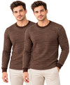 T.T. Men'S Hotpoot Designer Thermal|Fleece Fabric|Full Sleeve|Round Neck Super Warm Top|Pack Of 2|Brown