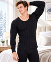 T.T. Men Hotpot Elite Light Weight , Super Warm With Polyfill Sandwich Technology Thermal Set - Black