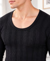 T.T. Men Hotpot Elite Light Weight , Super Warm With Polyfill Sandwich Technology Thermal Set - Black