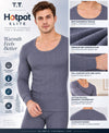 T.T. Men'S Hotpot Elite Premium Thermal Top|Cotton Polyfill Sandwich Technology Fabric|Full Sleeve|Round Neck|Super Warm Winter Innerwear|Pack Of 3|White,Grey Melange,Navy