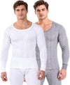T.T. Men Hotpot Elite Top Thermal Grey Melange - White (Pack Of 2)