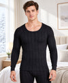 T.T. Men'S Hotpot Elite Premium Thermal Top|Cotton Polyfill Sandwich Technology Fabric|Full Sleeve|Round Neck|Super Warm Winter Innerwear|Pack Of 2|Grey Melange,Black