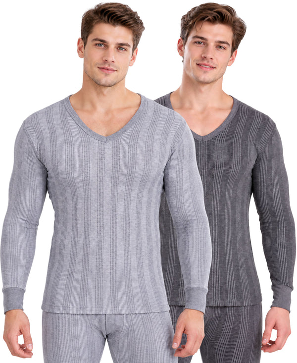 T.T. Men Top Thermal Anthra - Grey Melange (Pack Of 2)