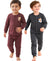T.T. Unisex Baby Suit For Boys & Girls|Full Sleeve Button-Front Thermal Set|Soft & Comfortable Super Warm Kids Wear|Pack Of 2|Brown,Anthra