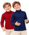 T.T. Boys & Girls |Slim Fit| Cotton Fleece |Full Sleeves|High Neck|Trendy Winter Wear|Dyed Top Pack Of 2-Blue-Red