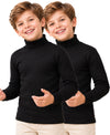 T.T. Boys & Girls |Slim Fit| Cotton Fleece |Full Sleeves|High Neck|Trendy Winter Wear|Dyed Top Pack Of 2-Black