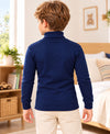 T.T. Boys & Girls |Slim Fit| Cotton Fleece |Full Sleeves|High Neck|Trendy Winter Wear|Dyed Top Pack Of 2-Blue
