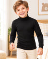 T.T. Boys & Girls |Slim Fit| Cotton Fleece |Full Sleeves|High Neck|Trendy Winter Wear|Dyed Top -Black