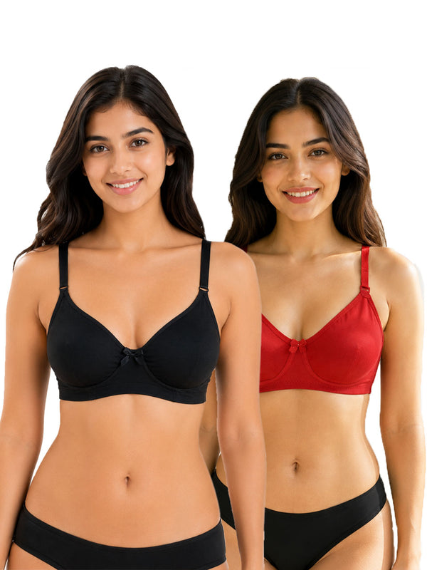 T.T. Women Desire Bra With Extra Strips PO2 Black-Red