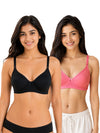 T.T. Women Desire Bra With Extra Strips PO2 Black-Pink