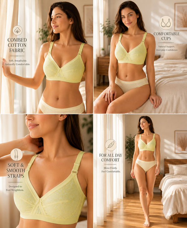 T.T. Women Desire Printed Bra PO2 Coral,Yellow