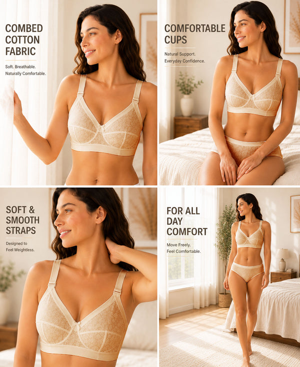 T.T. Women Desire Printed Bra Beige