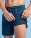 T.T. Men|Dri Fit Sports Short|Regular Fit|Side Pocket|Ideal For Gym, Sports & Daily Wear|Pack Of 2-Navy,Teal