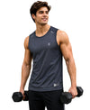 T.T. Men Active-Dry Polyester Fooball-Knit Fabric| Round Neck | Sleeveless | Sweat-Wicking Gym & Active Wear TeesDark Grey