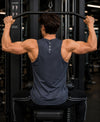 T.T. Men Active-Dry Polyester Fooball-Knit Fabric| Round Neck | Sleeveless | Sweat-Wicking Gym & Active Wear TeesDark Grey