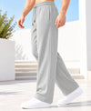 T.T.Men PO2 Premium Cord-Knit Wide-Leg Track Pant -Cream,White