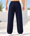 T.T.Men Premium Cord-Knit Wide-Leg Track Pant -Navy