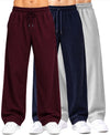 T.T.Men PO3 Premium Cord-Knit Wide-Leg Track Pant-Wine,Navy,Cream