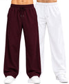 T.T.Men PO2 Premium Cord-Knit Wide-Leg Track Pant -Wine,White