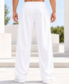 T.T.Men PO2 Premium Cord-Knit Wide-Leg Track Pant -Wine,White